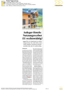 Anleger-Hotels: Nutzungsverbot EU-rechtswidrig?